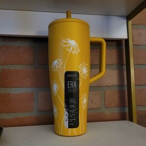 Yellow Floral Insulated Tumbler